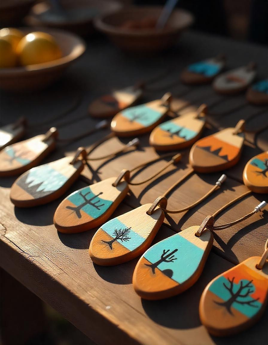 Western Aesthetic: Hand-Painted Wooden Jewelry with a Classic Twist