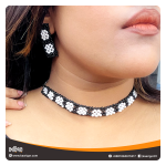 Crochet Patterned Beaded Choker Set