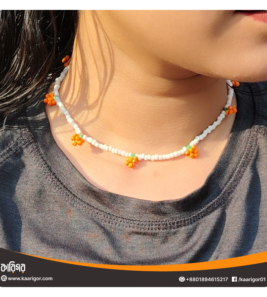 Beaded Orange Choker