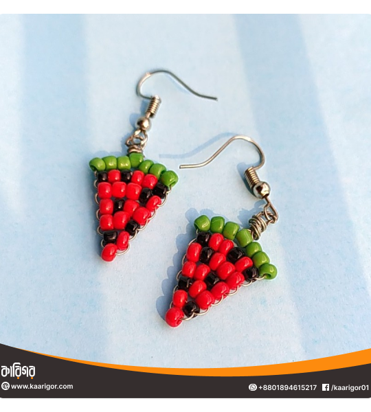 Beaded Watermelon Earrings