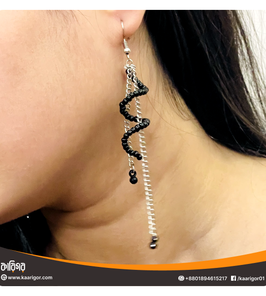Black Spiral Earrings