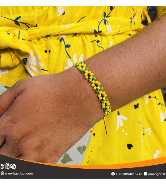 Beaded Sunflower Bracelet