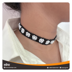 Crochete Patterned Beaded Choker