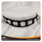 Crochete Patterned Beaded Choker