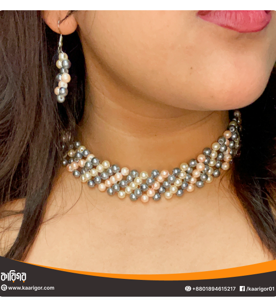 Multicolored Beaded Choker Set