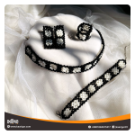 Crochet Patterned Beaded Choker Set