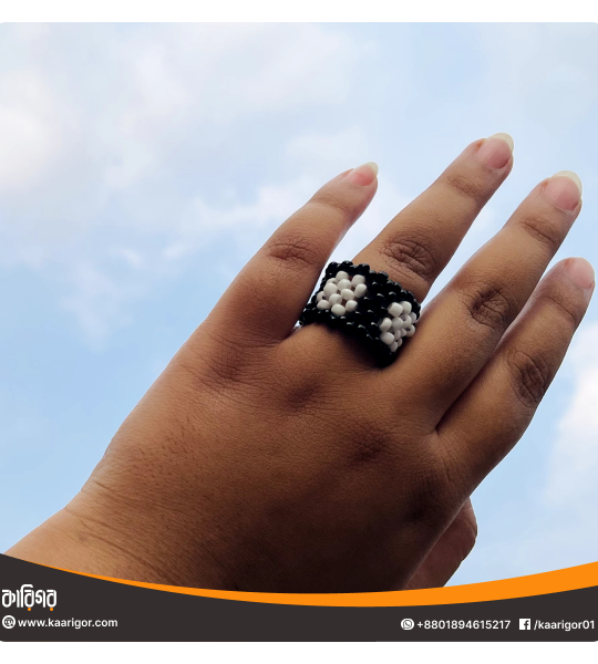 Crochet Patterned Beaded Ring