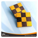Black and Golden Checkered Earrings