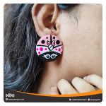 Pink Ladybug - Wooden Earrings