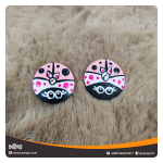 Pink Ladybug - Wooden Earrings